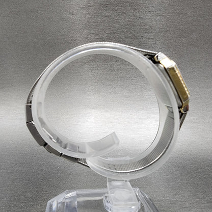 Seiko Watch Women 17mm Silver Dial Two Tone Rectangle 2Y01-5A70 New Battery