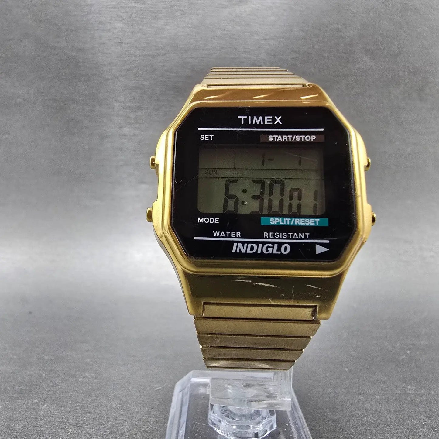 Timex Watch Men 35mm Gold Tone Digital Alarm Chronograph T78677 New Battery5