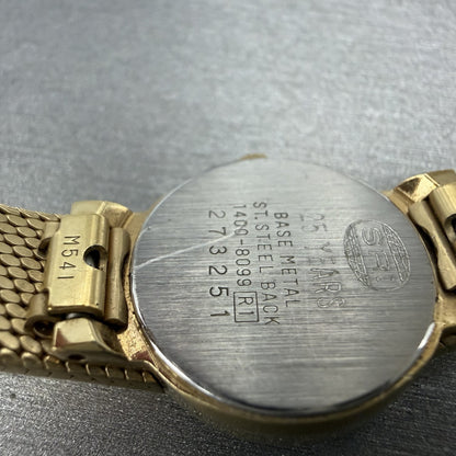 Seiko Watch Women 19mm Silver Dial Gold Tone Round 1400-8099 New Battery9