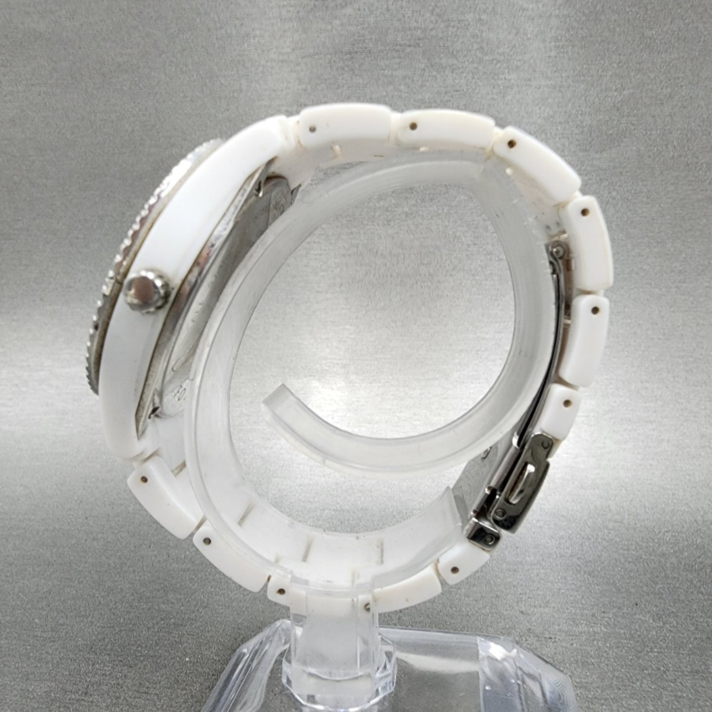 Fossil Stella Watch Women 38mm White Dial White Tone Round ES2444 New Battery6