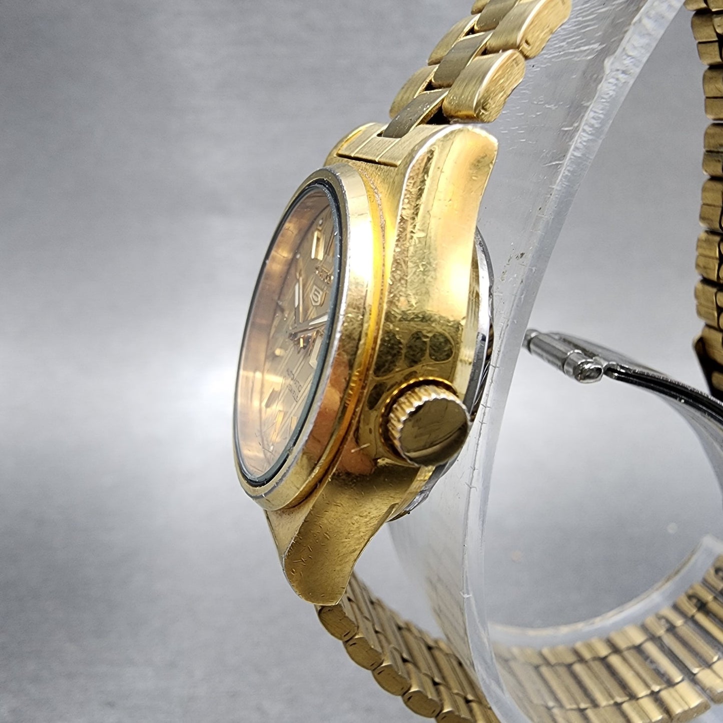 Seiko Automatic Watch Women 24mm Champagne Dial Gold Tone Daydate 42070041 PART6