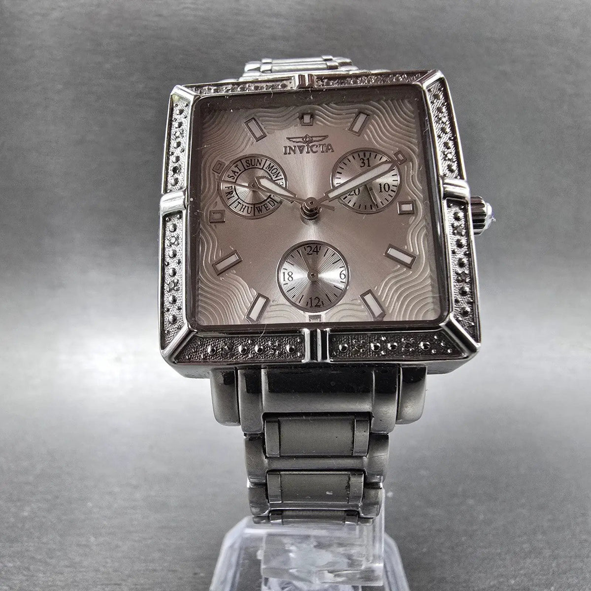 Invicta Wildflower Watch Women 33mm Silver Dial Silver Daydate Round New Battery5