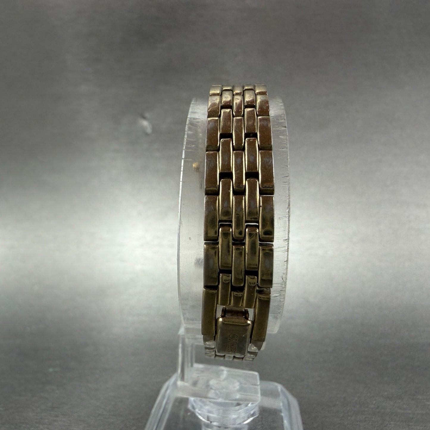 Seiko Watch Women 16mm Champagne Dial Gold Tone Octagon 1N00-0GT0 New Battery7