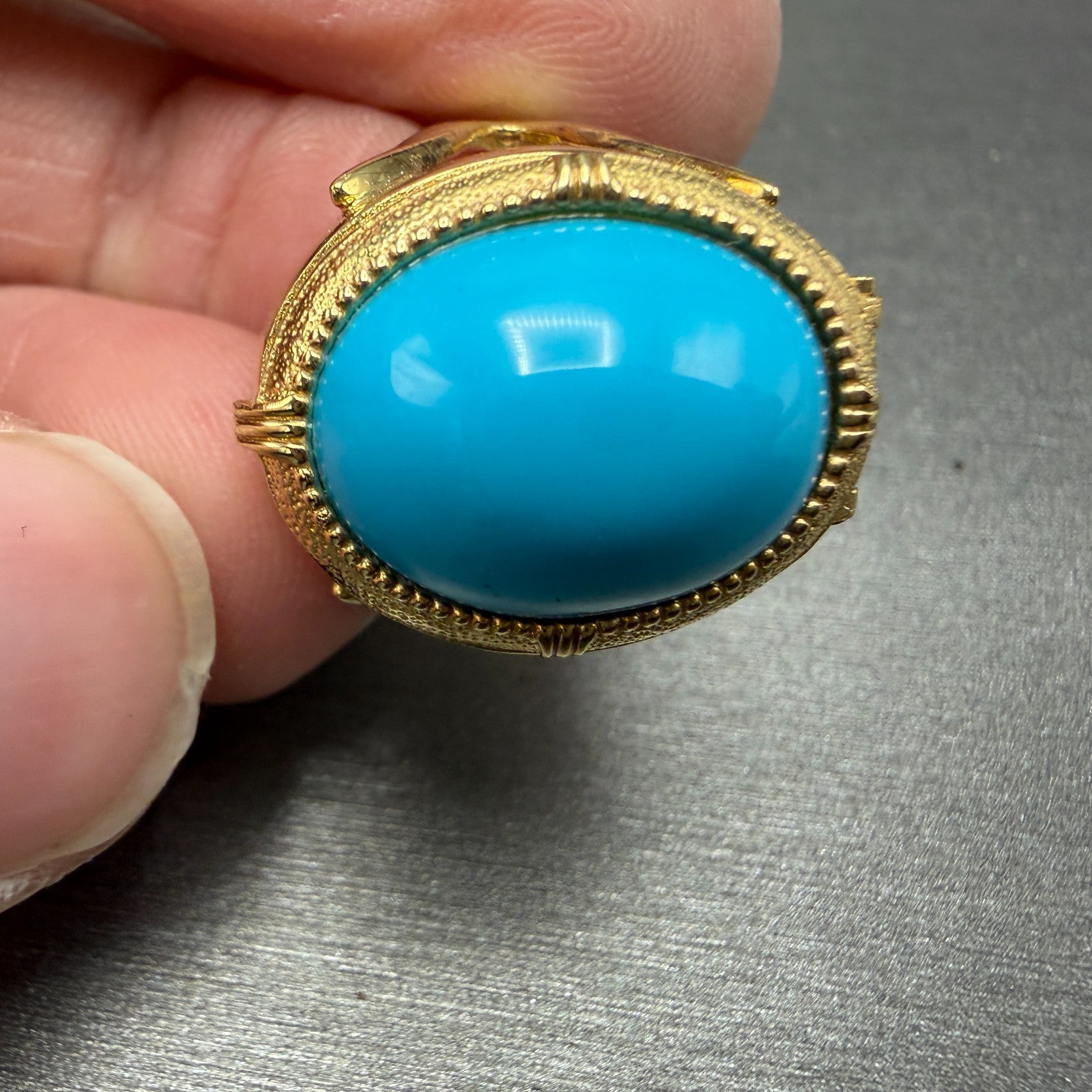 Orient Ring Watch Women 17mm Gold Dial Gold Blue Stone Hideaway A054A1-30 PARTS10