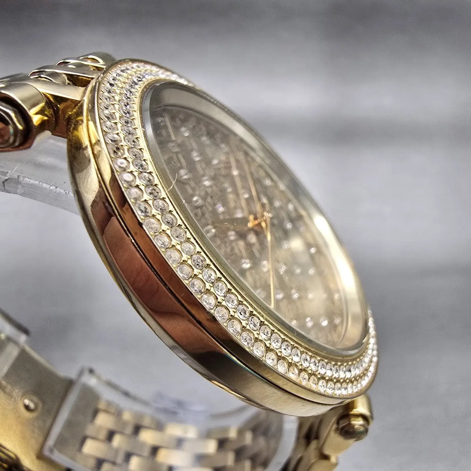 Michael Kors Darci Watch Women 39mm Gold Dial Gold Tone MK3398 New Battery3