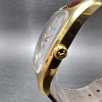 Hamilton Boulton Watch Men 27mm Silver Dial Gold Small Seconds H134310 New Batt2