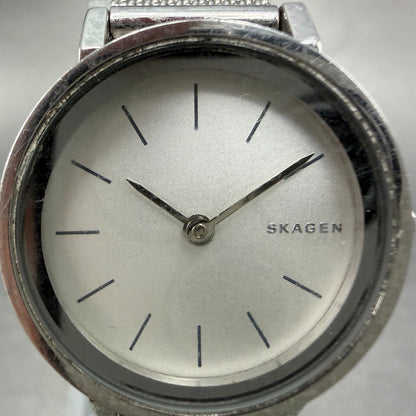 Skagen HALD Watch Women 26mm Silver Dial Silver Tone Round Mesh Band New Battery1
