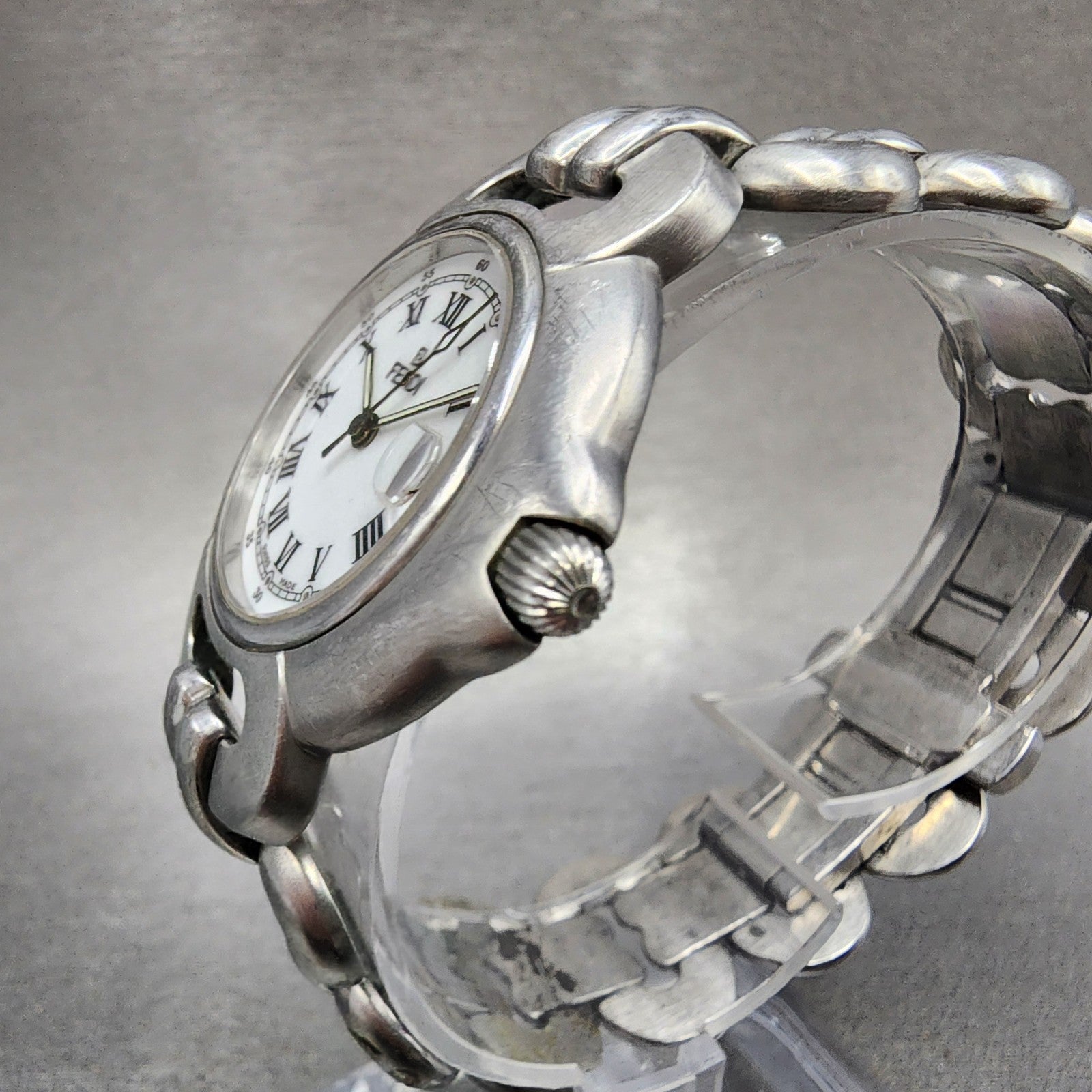 Fendi Orologi Watch Men 34mm White Dial Silver Tone Date Round READ!!!! New Batt2