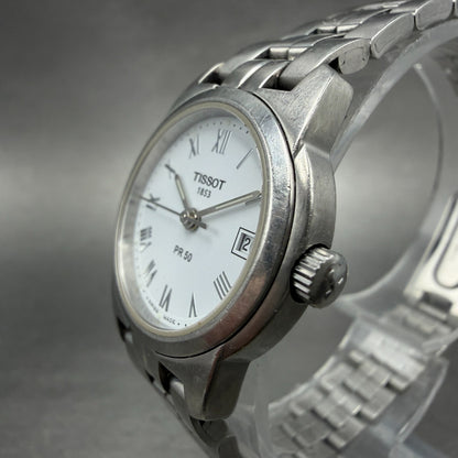 Tissot PR 50 Watch Women 25mm White Dial Silver Tone Date J326/426 New Battery2