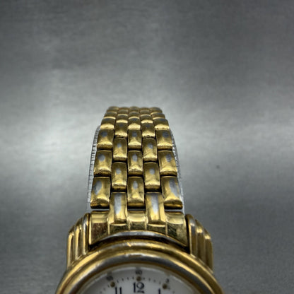 Bulova Watch Women 24mm White Dial Gold Tone Round 92E09 New battery4