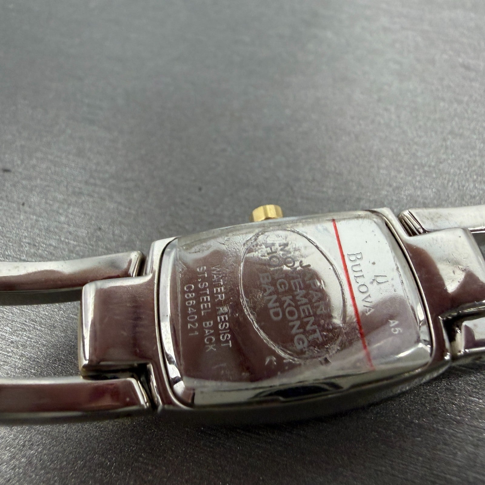 Bulova Tank Watch Women 17mm Silver Dial Two Tone Rectangle 98T81 New Battery9