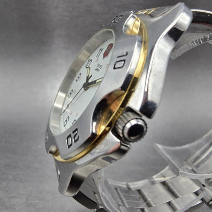 Victorinox Swiss Army Officer LS Watch Men 40mm White Dial Two Tone Date PARTS3
