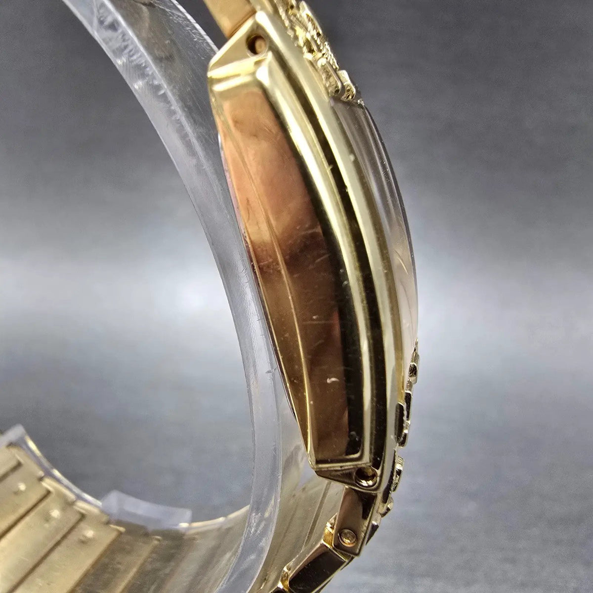 Elgin Tank Watch Women 19mm Gold Dial Gold Tone Rectangle EG286NB New Battery3
