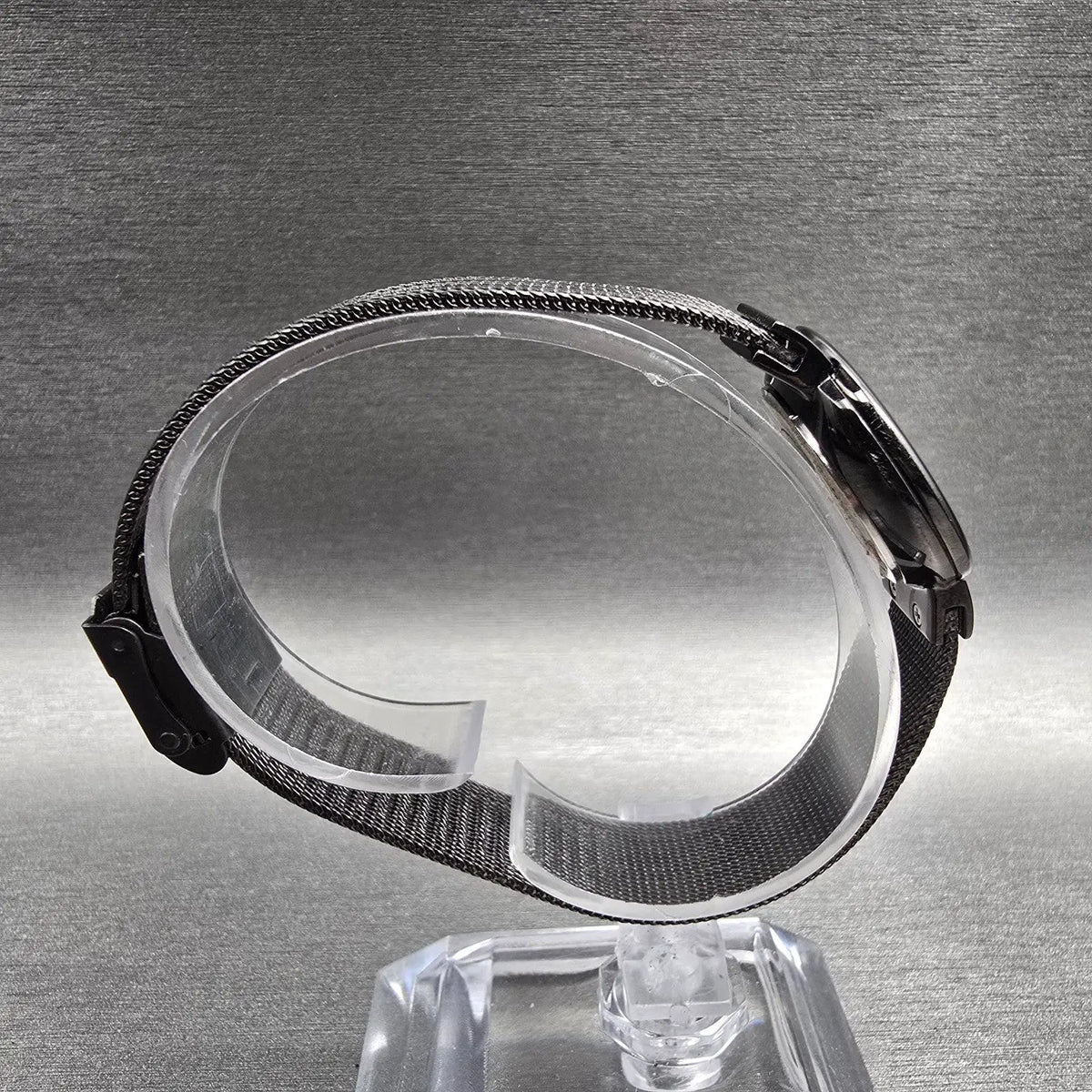 Skagen Watch Women 26mm Gray Dial Black Date Round 355SMM New Battery Mesh Band8
