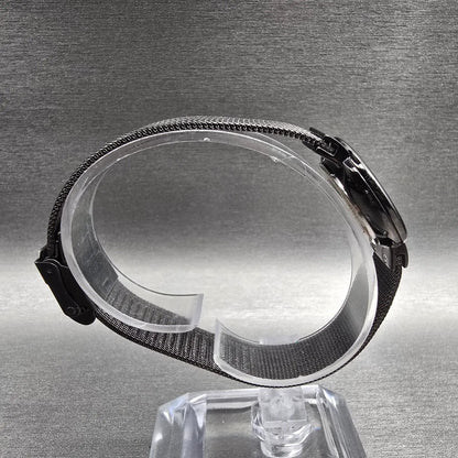 Skagen Watch Women 26mm Gray Dial Black Date Round 355SMM New Battery Mesh Band8