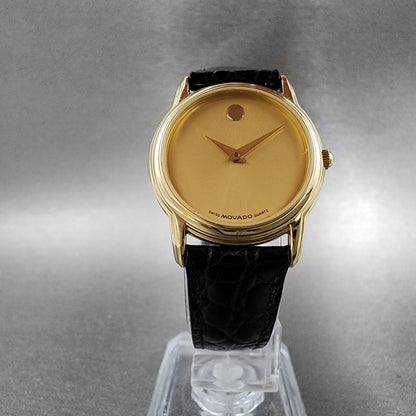 Movado Museum Watch Women 26mm Gold Dial Gold Tone Round 87 E4 9840 New Battery5