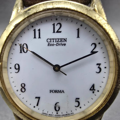 Citizen Eco-Drive Forma Watch Men 34mm White Dial Gold Tone E030-K17373 Runs1