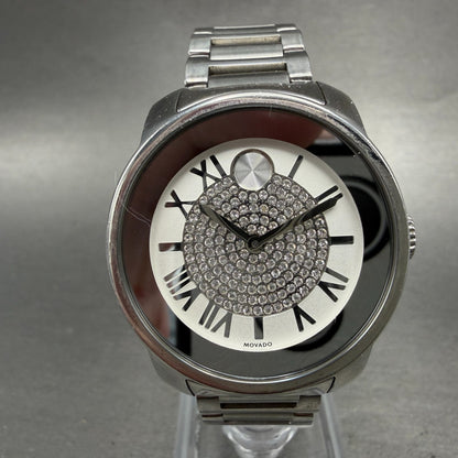 Movado Bold Watch Women 32mm Silver Dial Silver Tone Round 01.3.14.6125 New Batt0