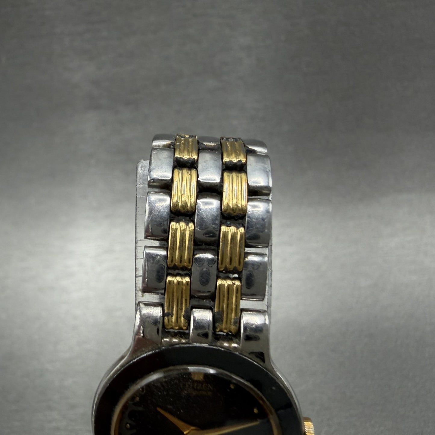 Citizen Elegance Watch Women 23mm Black Dial Two Tone Round 3220325311 New Batt4