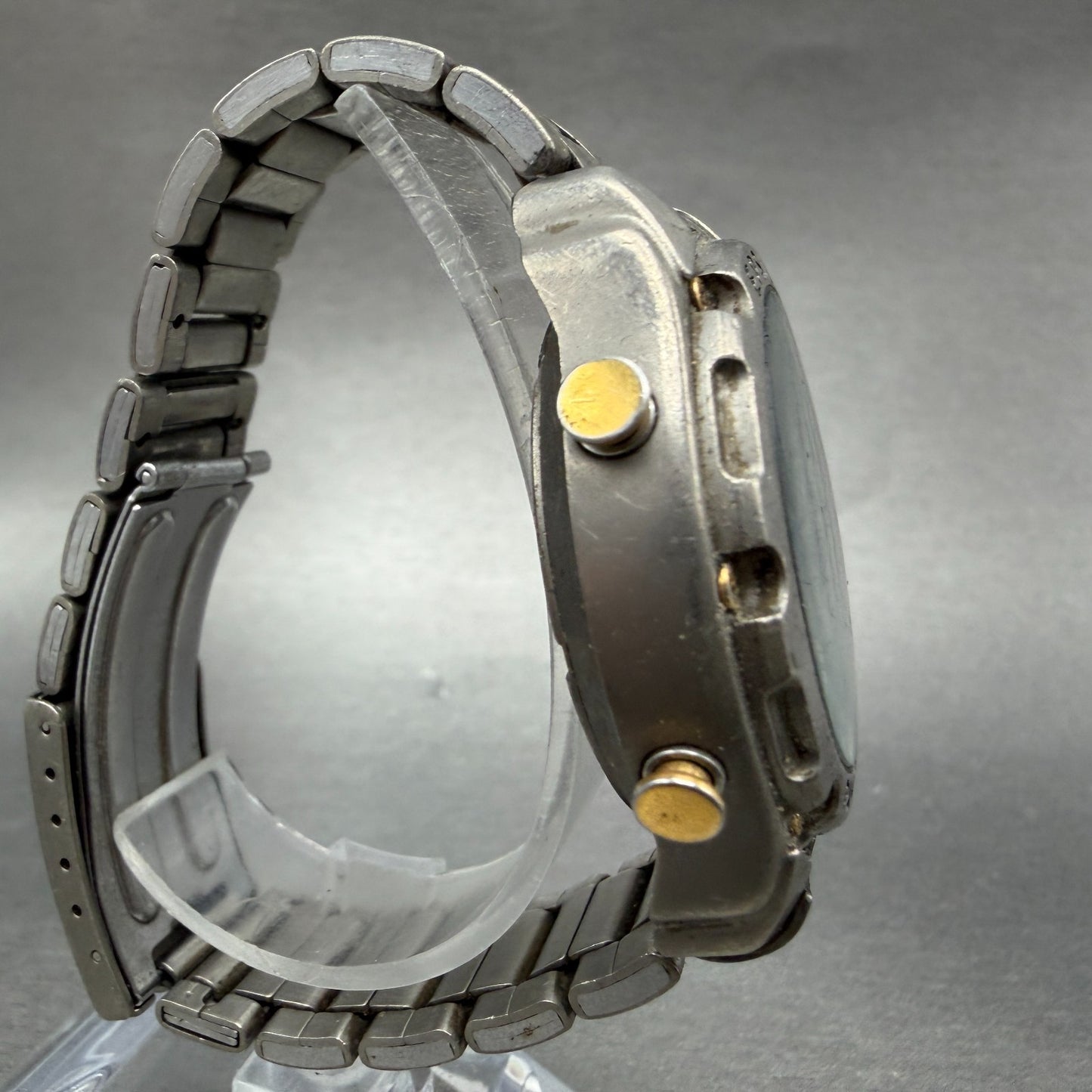 Seiko ALBA Epilon Watch Men 40mm Analog Digital Alarm Chrono V085-0020 New Batt3