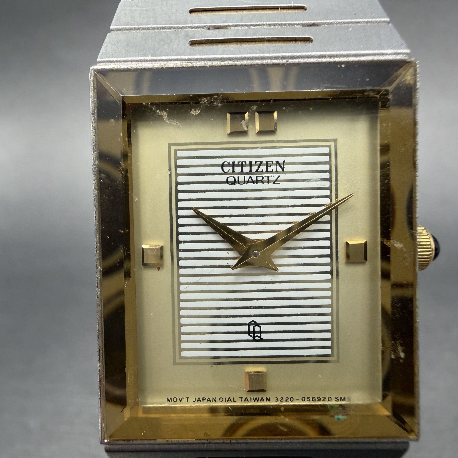 Citizen CQ Tank Watch Men 23mm Champagne Dial Two Tone Rectangle New battery1