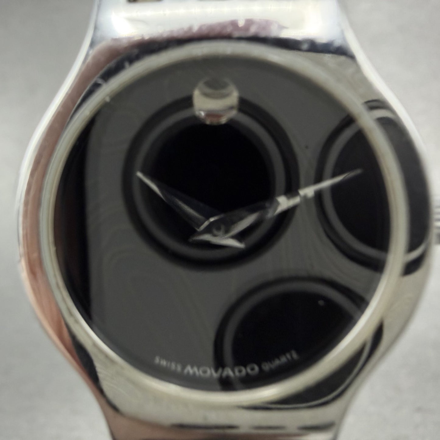 Movado Esperanza Watch Women 23mm Black Dial Silver Tone Round 84-25-811-4 PARTS2