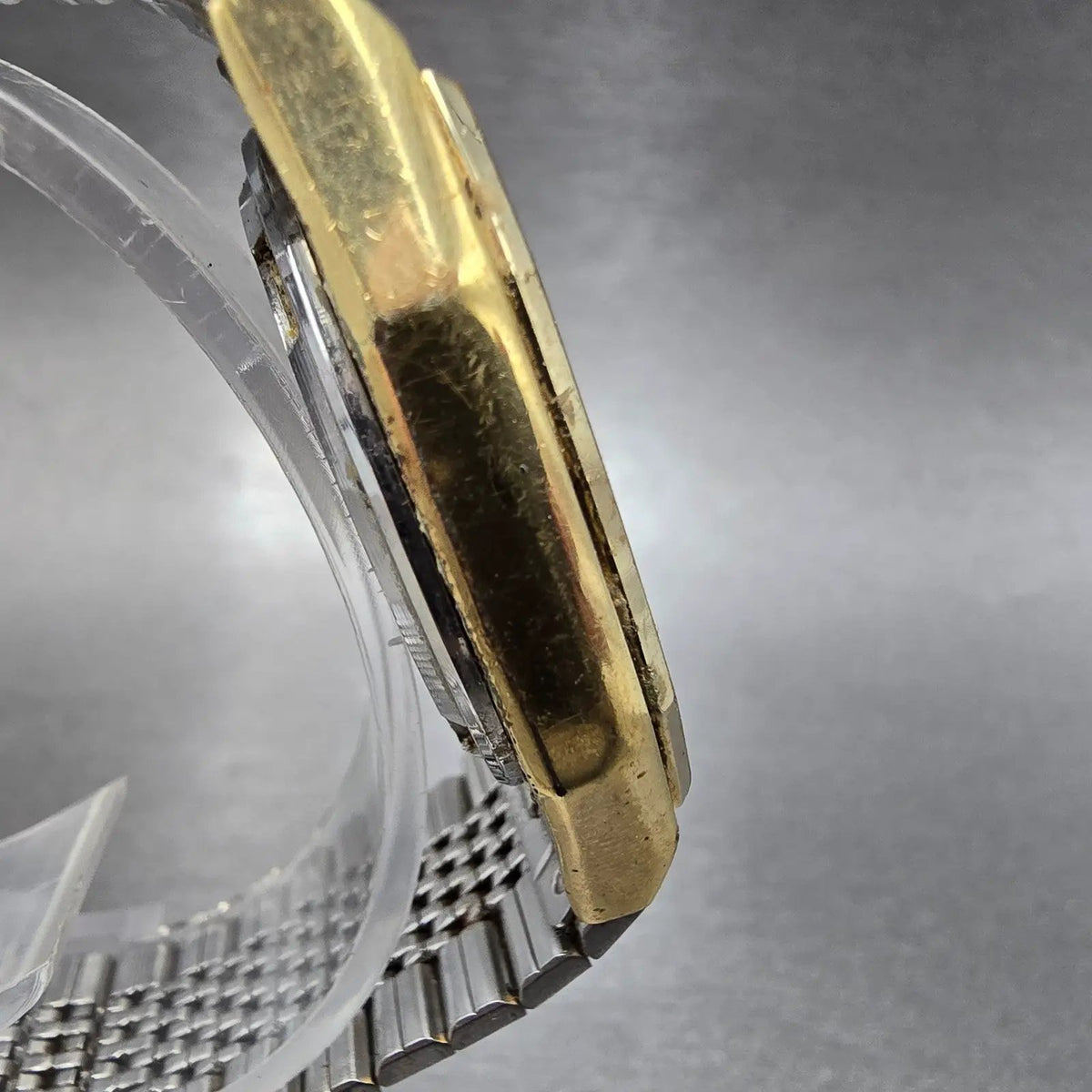 Citizen Analog Digital Watch Men 33mm Champagne Dial Gold 4-082184 PARTS VTG4