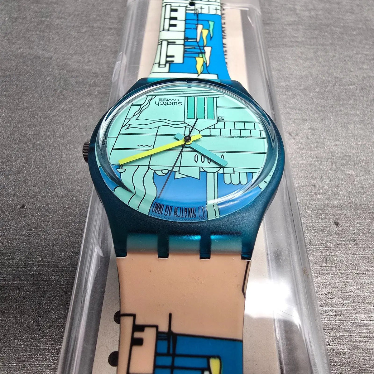 Swatch Metroscape Watch Men 34mm Blue Dial Blue Case GN109 New Battery NOS7