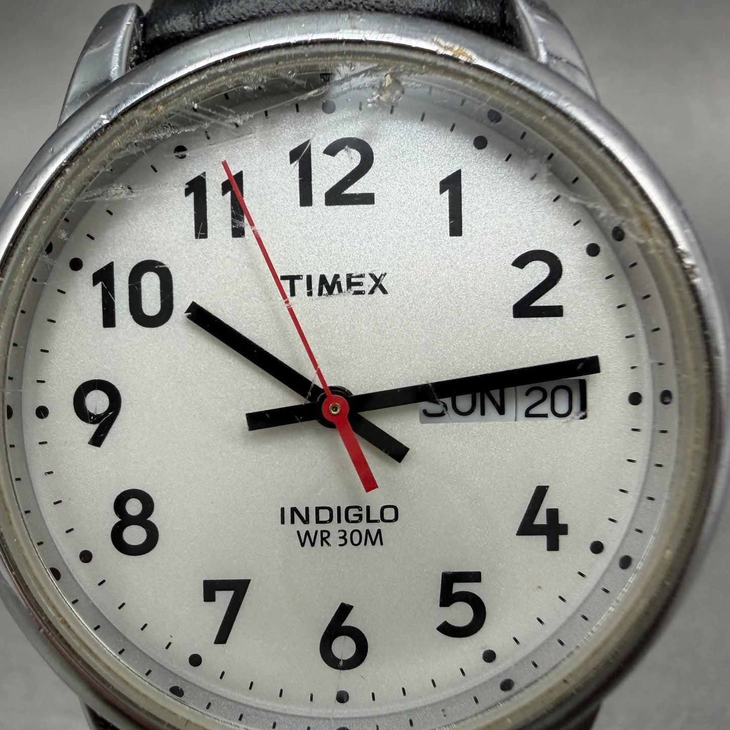 Timex Easy Reader Watch Men 35mm White Dial Silver Tone Round DaydateNew Batt BK1
