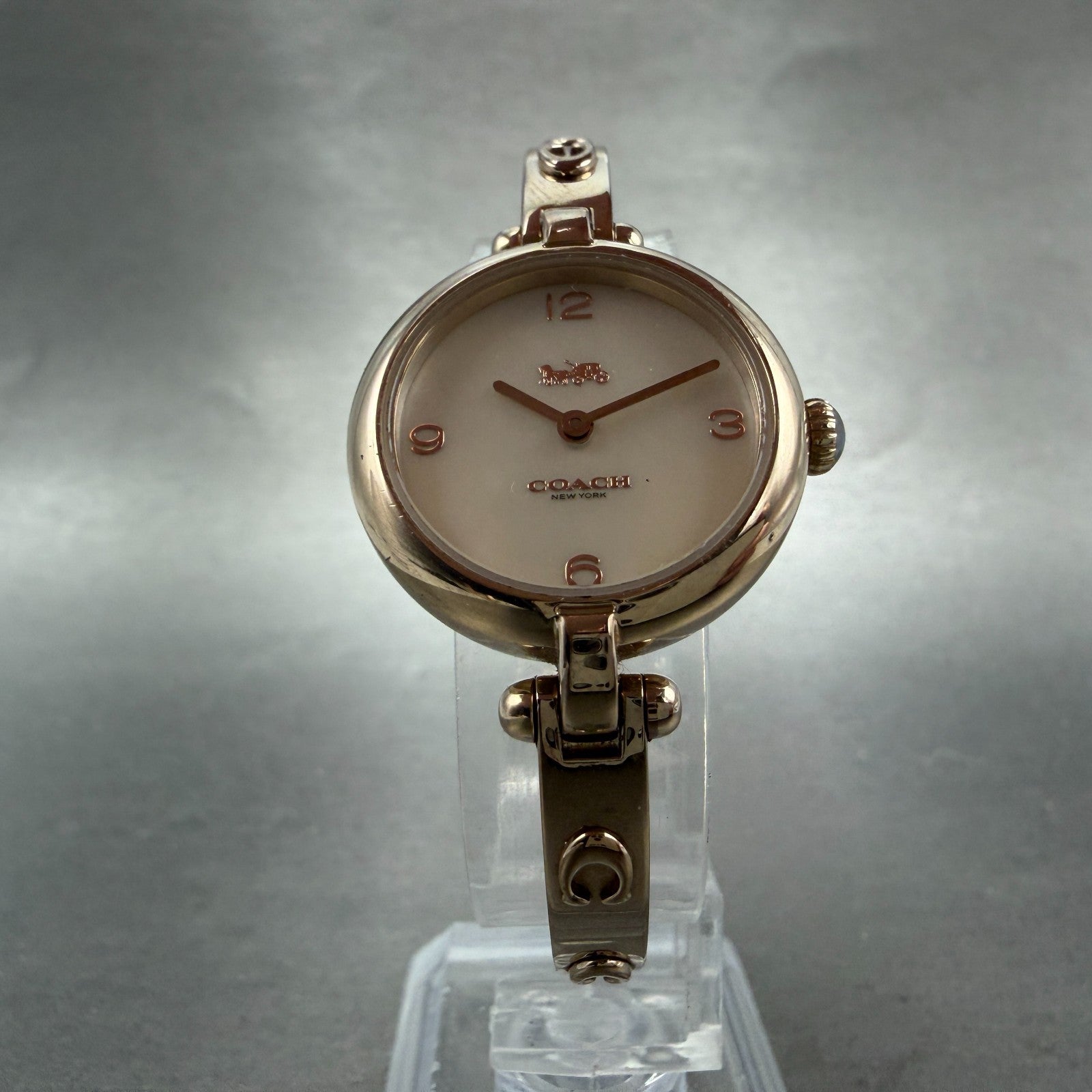 Coach Cary Watch Women MOP Dial Rose Gold Tone Bangle  New Battery5