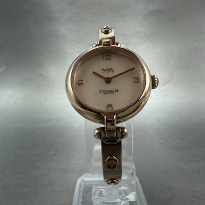 Coach Cary Watch Women MOP Dial Rose Gold Tone Bangle  New Battery5