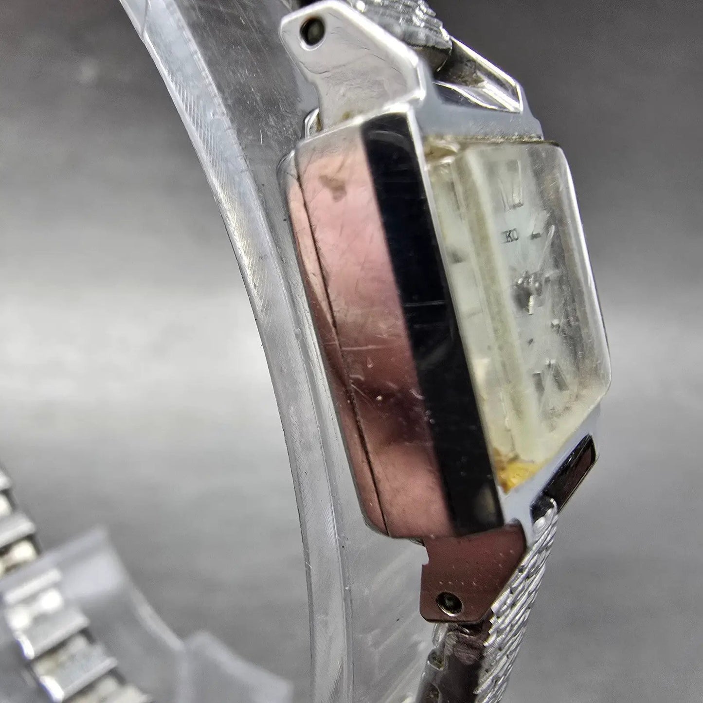 Seiko Watch Women 15mm Silver Dial Silver Tone Rectangle 11-3069 Vintage Works3