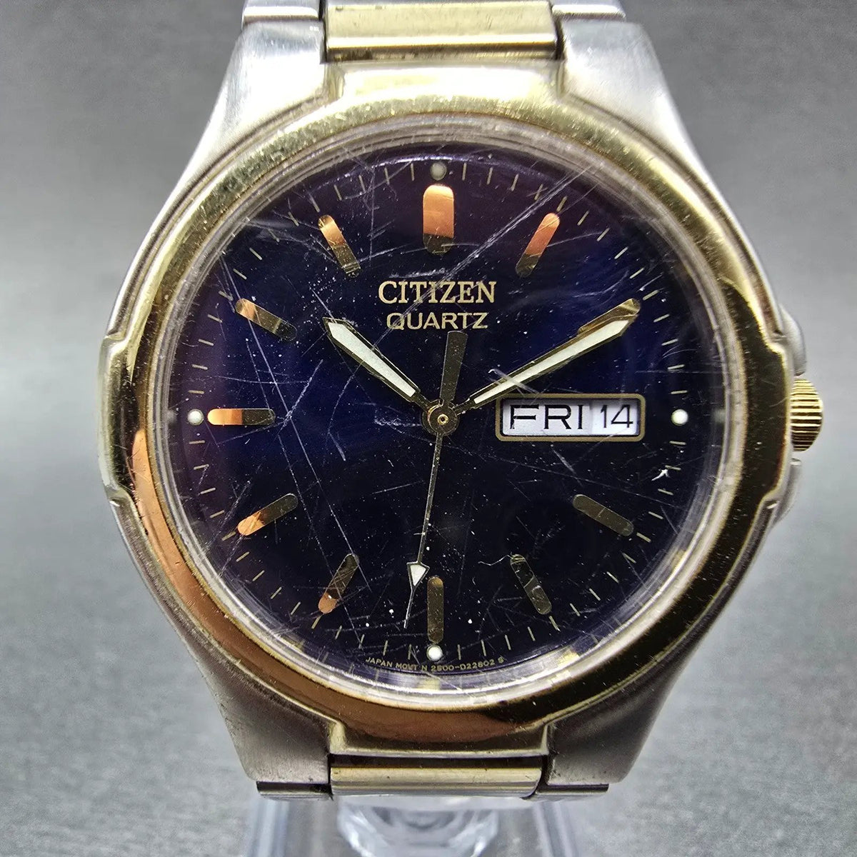 Citizen Watch Men 36mm Blue Dial Two Tone Daydate Round 2500-S99329 PARTS0