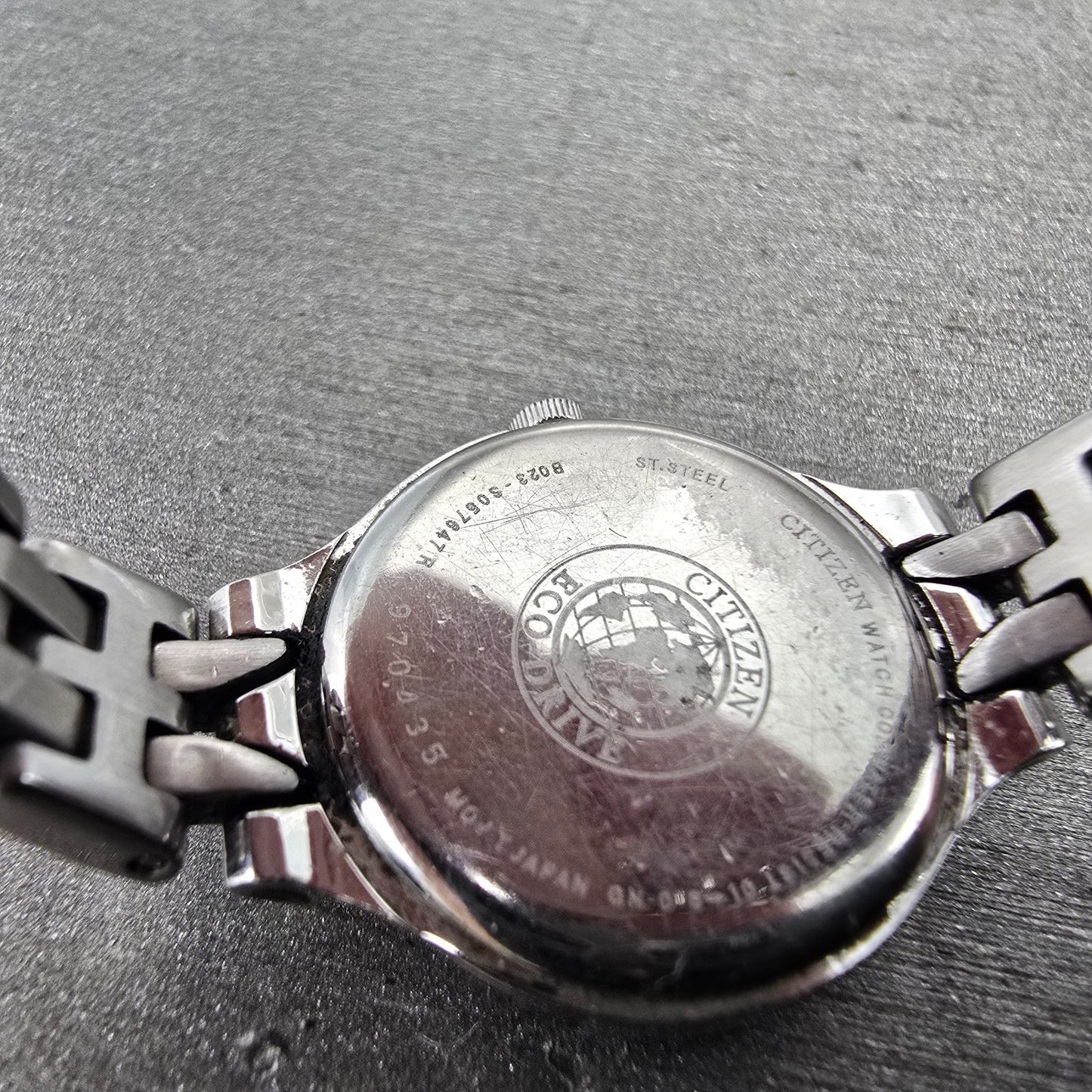 Citizen Eco-Drive Watch Women 21mm Black Dial Silver Tone B023-S057647 Runs9