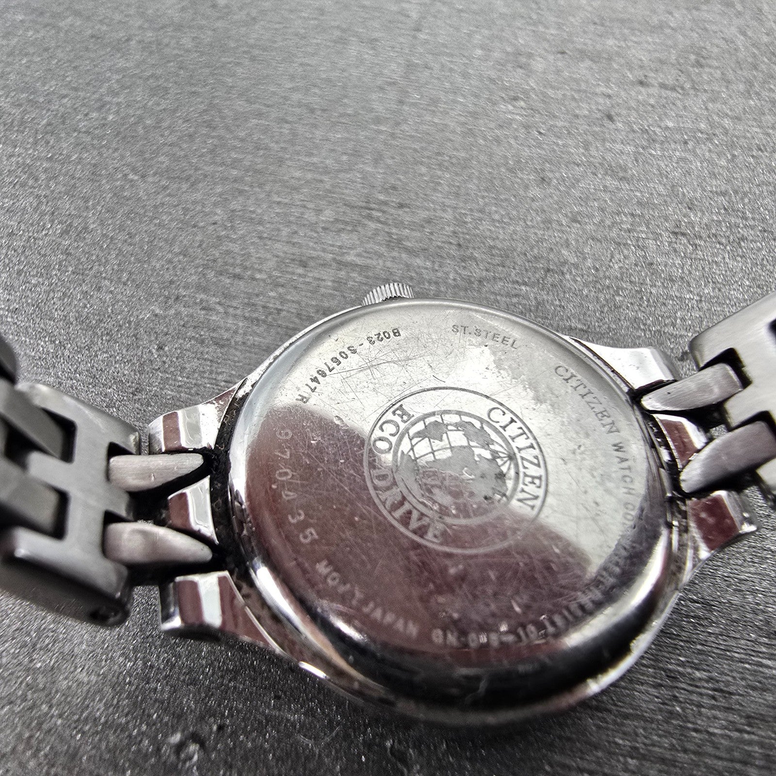 Citizen Eco-Drive Watch Women 21mm Black Dial Silver Tone B023-S057647 Runs9