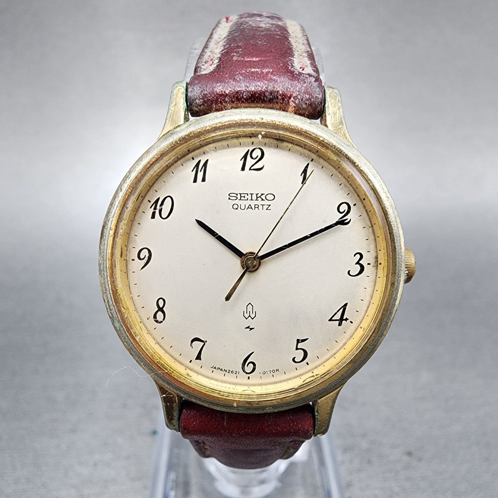 Seiko Watch Women 26mm White Dial Gold Tone Round 26210020 New battery VTG0