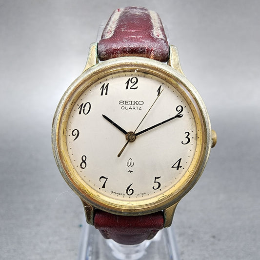 Seiko Watch Women 26mm White Dial Gold Tone Round 26210020 New battery VTG0