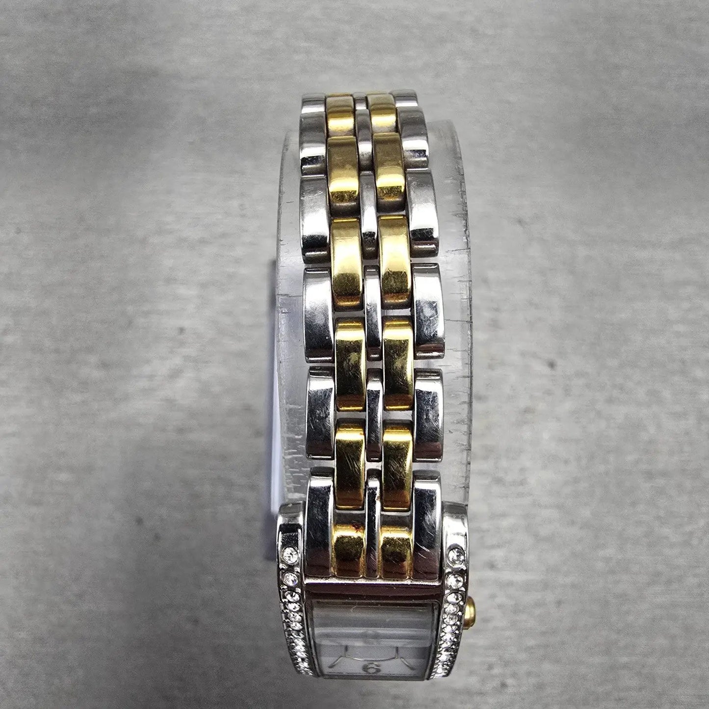 Citizen Eco-Drive Tank Watch Women 14mm White Dial Gemmed Rectangle G620 Works4