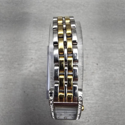 Citizen Eco-Drive Tank Watch Women 14mm White Dial Gemmed Rectangle G620 Works4