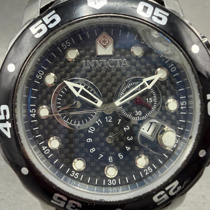 Invicta Pro Diver Chronograph Watch Men 48mm Black Dial Steel Date New Battery1