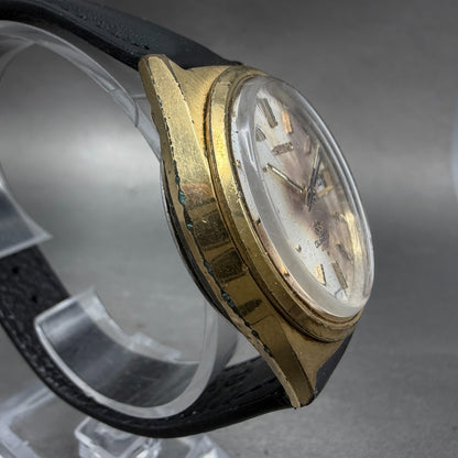 Seiko SQ 4004 Watch Men 37mm White Dial Gold Tone Daydate 0903-7009 New Battery23