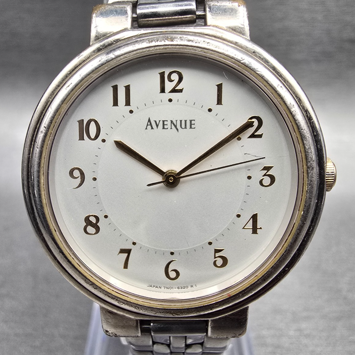 Seiko Avenue Watch Men 31mm White Dial Silver Tone Round 7N01-6270 New Battery1