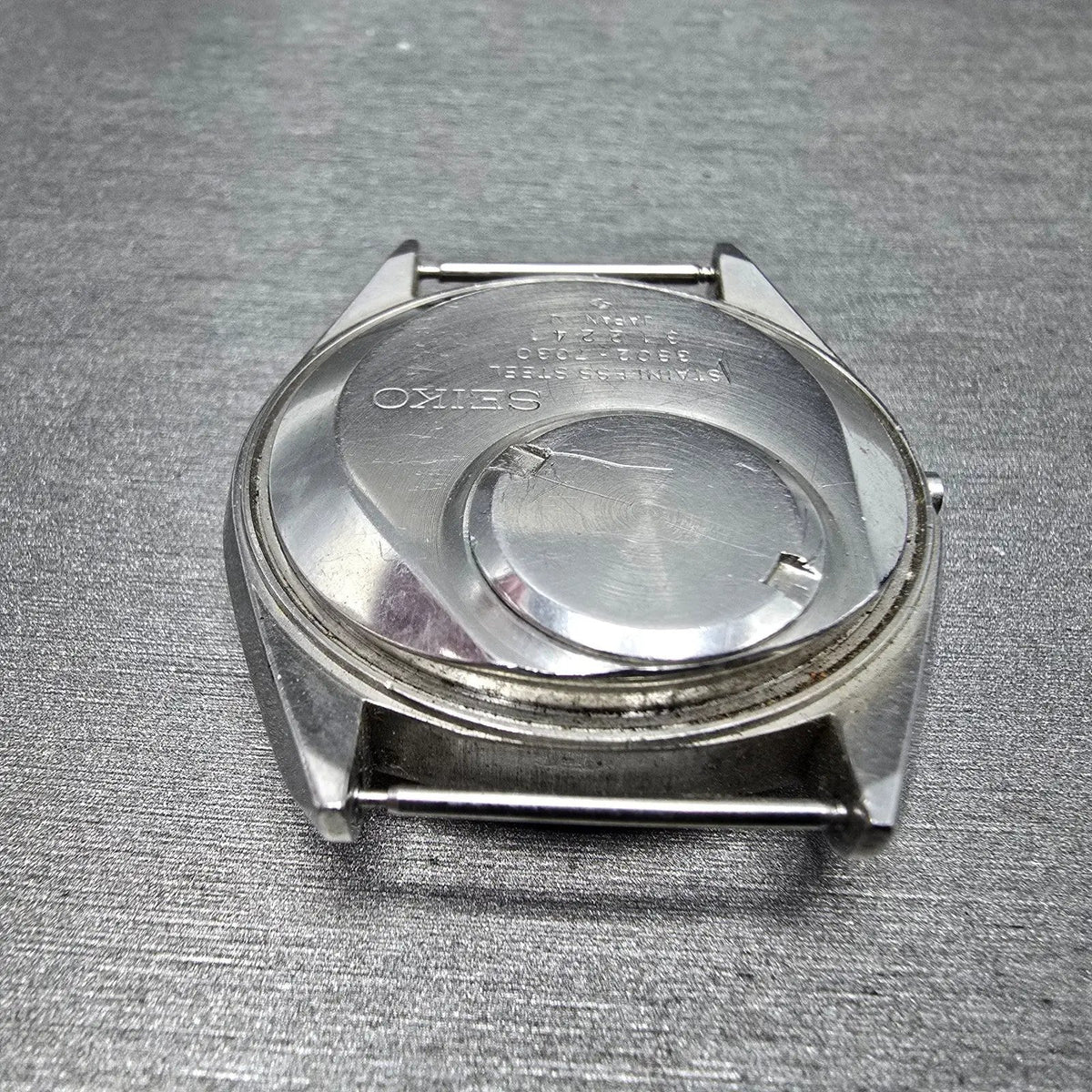 Seiko Watch Men 37mm White Dial Steel Date Round 3802 Movement 3802-7030 PARTS11