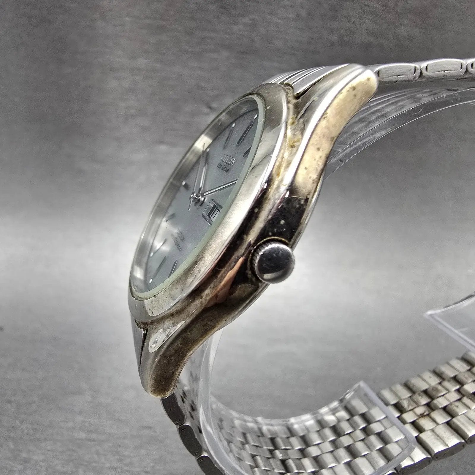 Citizen Eco-Drive Junction Watch Men 36mm Silver Dial Steel REDA!!! Daydate Runs2