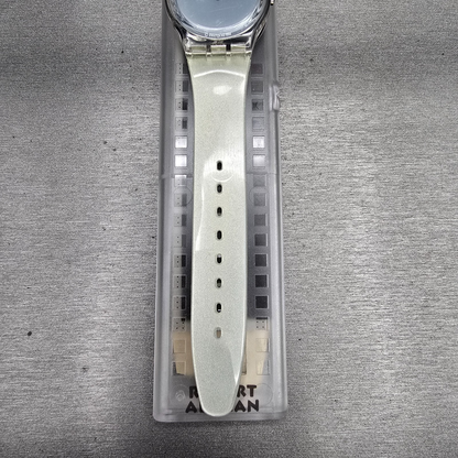Swatch Time to Reflect Watch Men 34mm Silver Dial Clear Case GZ143 New Batt NOS04