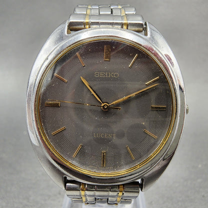 Seiko Lucent Watch Men 33mm Gray Dial Two Tone Round Vintage 5e216e60 PARTS2