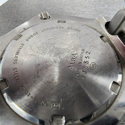 Seiko ALBA Sefaire Dive Watch Men 38mm White Dial Steel Round V7011Y50 New Batt9