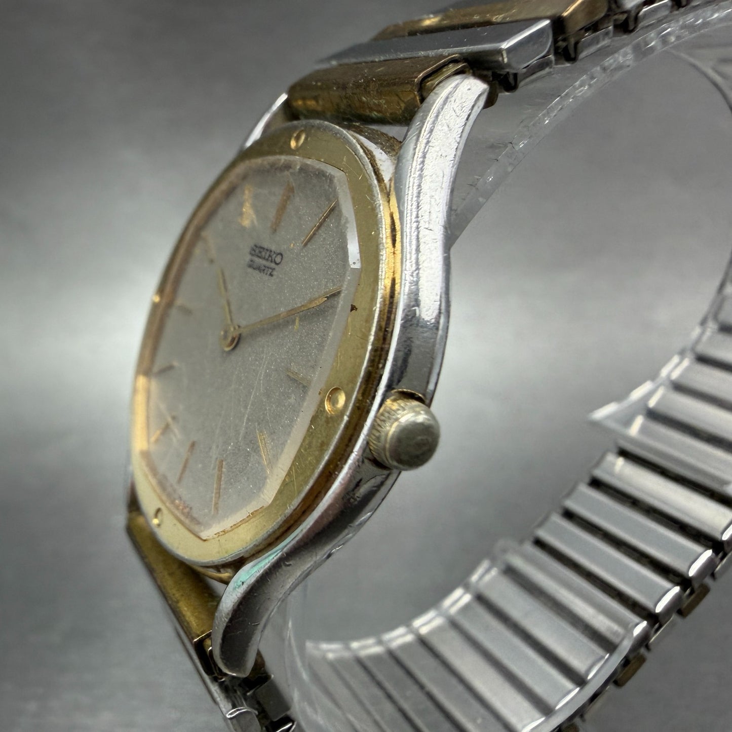 Seiko Watch Unisex 32mm Silver Dial Two Tone READ!!! Round 6430-5299 New Battery2