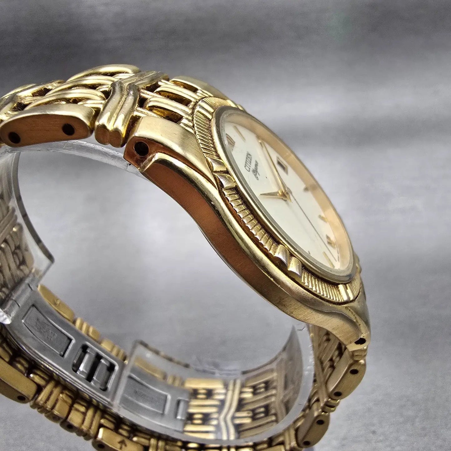 Citizen Elegance Watch Men 34mm Cream Dial Gold Tone Date 5510-H14291 New Batt3