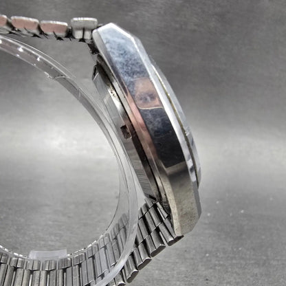 Seiko 5 Automatic Watch Men 38mm Silver Dial Silver Tone Daydate 7009-876A Runs3